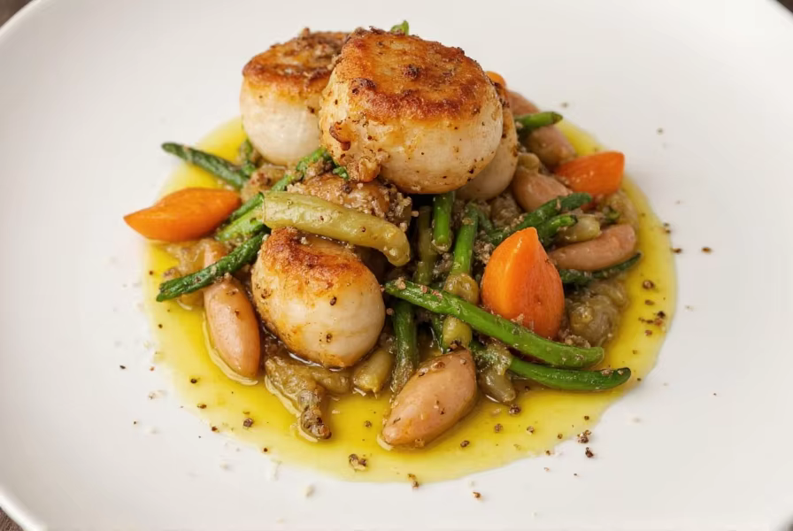 Cracked Pepper Bistro signature dishes  Pan-Seared Scallops, Filet Mignon, Rack of Lamb, seasonal pasta dishes, Crème brûlée.